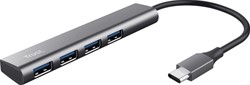 Hub Trust Halyx 4-port USB-C zilver