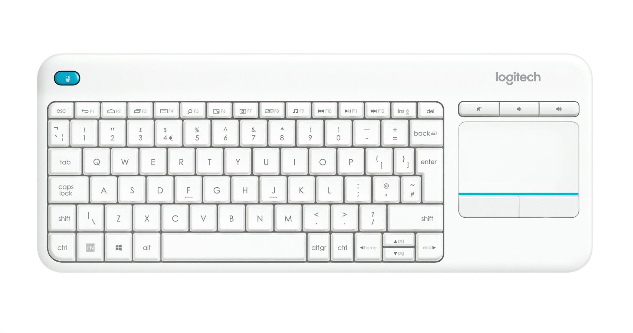 Aanmoediging traagheid Gevaar Logitech K400 Plus RF Draadloos QWERTY Nederlands Wit toetsenbord bij  ICT-Store.nl