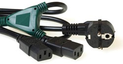 ACT 230V splitskabel schuko male - 2 x C13
