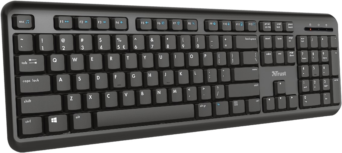 levering Verzwakken Surichinmoi Trust TK-350 toetsenbord RF Draadloos QWERTY Amerikaans Engels Zwart bij ICT-Store.nl levering Verzwakken Surichinmoi Trust TK-350 toetsenbord RF Draadloos QWERTY Amerikaans Engels Zwart bij ICT-Store.nl