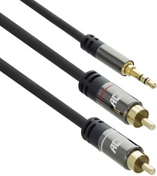 ACT AC3605 audio kabel 1,5 m 3.5mm 2 x RCA Zwart