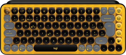 Logitech POP Keys Wireless Mechanical Keyboard With Emoji Keys toetsenbord RF-draadloos + Bluetooth QWERTZ Traditioneel Chinees Zwart, Grijs, Geel