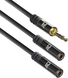 ACT AC3620 audio kabel 0,15 m 3.5mm 2 x 3.5mm Zwart
