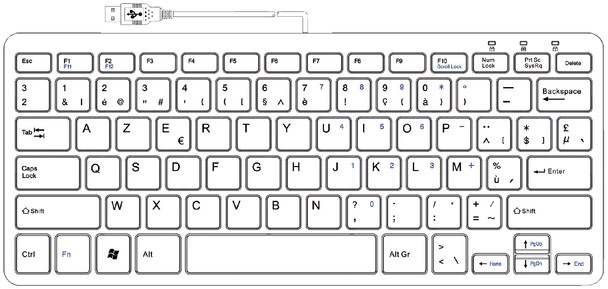 Ergonomisch toetsenbord R-Go Tools Compact Azerty zilver-wit bij